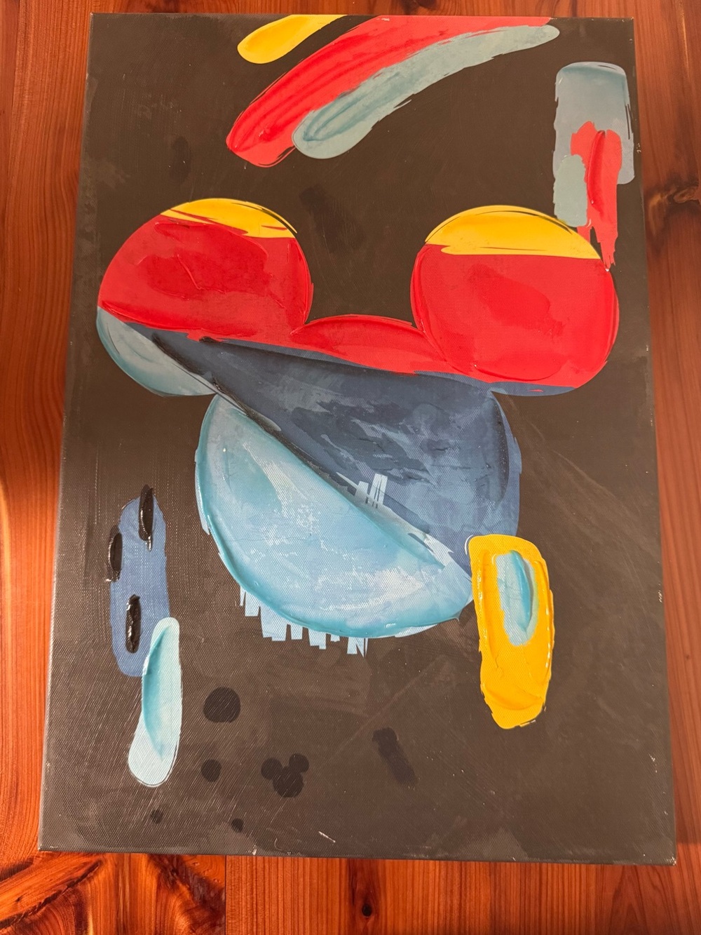 Disney Mickey Mouse Abstract Home Art Canvas in Red, Blue, Yellow
